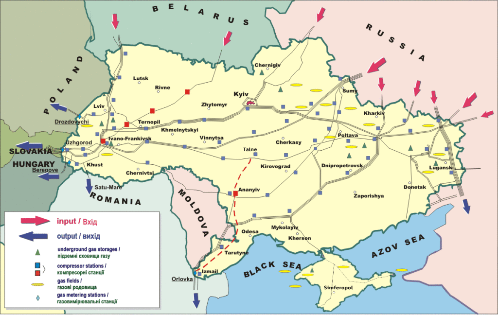 Russian Pipeline network in Ukraine