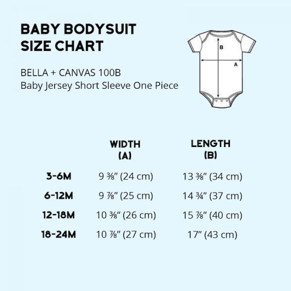 Size Chart: Bella + Canvas 100B baby bodysuit
