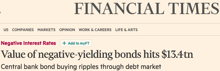 negative yielding bonds